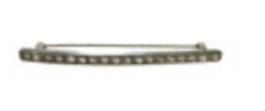 Vintage Silver Tone Rhinestone Bar Brooch Pin