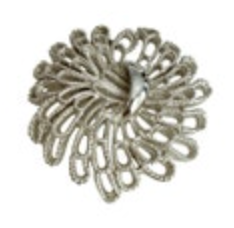 Vintage Trifari Silver Tone Dimensional Floral Openwork Brooch Signed
