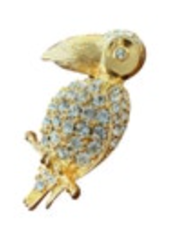 Napier Signed Gold Toned Toucan Rhinestones Brooch Pin Vintage Bird