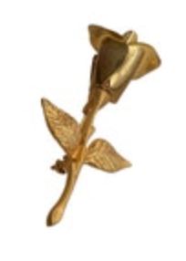 Vintage Medium Gold Tone Rose Brooch Statement Classic Belle