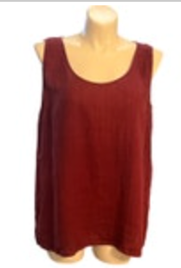 Lafayette 148 New York 100% Linen Red Tank Top Womens XXL Knit Sleeveless
