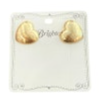 Brighton Trianon Gold Heart Post Earrings New Gold Tone Hammered Metal