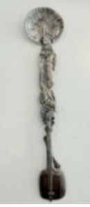 Vintage Japanese Geisha Girl Sterling Silver Souvenir Spoon Signed 5”