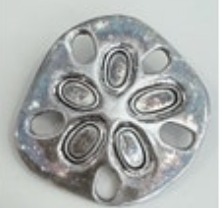 Vintage Sand Dollar Brooch Pendant Silver Tone Coastal Nautical 1.75” Seaside