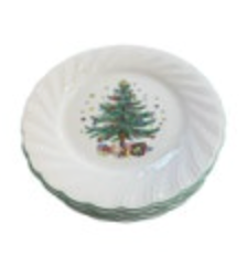 Nikko Happy Holidays Dinner Plates 10.5" Christmas Tree Japan Set Of 6