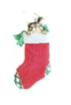 Kitty Cat Stocking Christmas Ornament Holiday Collectible Resin