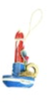 Wood Candle Candlestick Christmas Ornament Holiday Painted Vintage Taiwan
