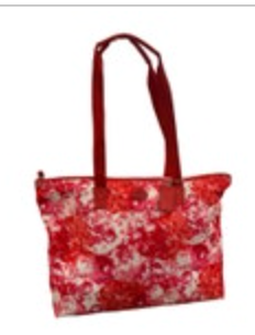 Coach Getaway Signature Nylon Packable Weekender Tote Bag Floral Red Pink