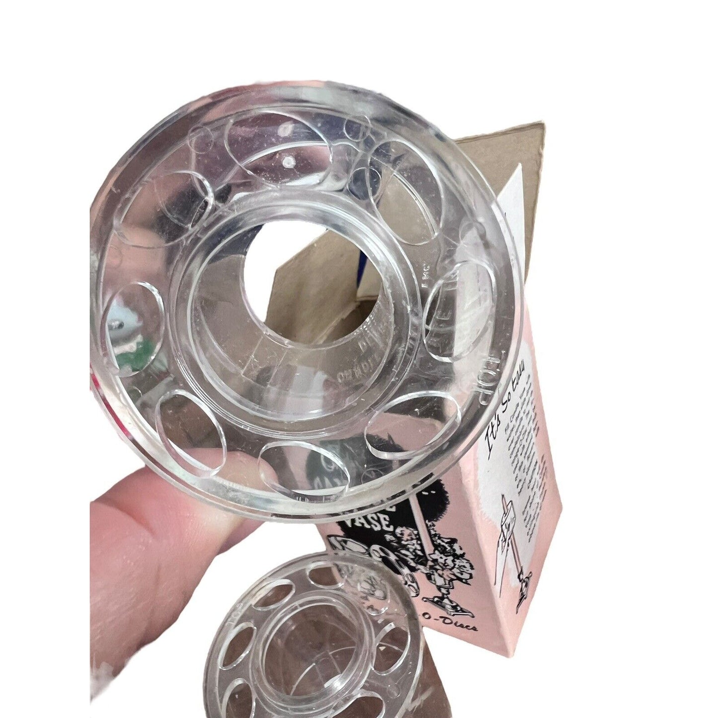 1950’s Candle Vase Plastic Flower Frog For Taper Candles 2 Pieces Original Box