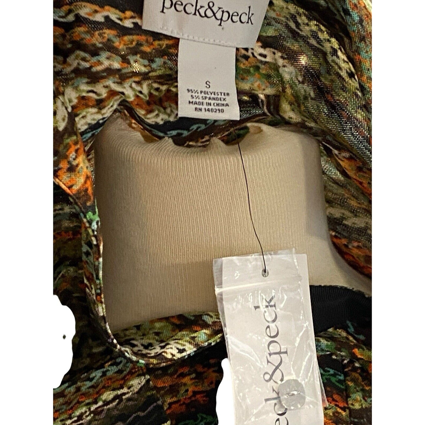 Size Small Peck & Peck Tunic Top Boho V-neck Collared Button Up Blouse NWT