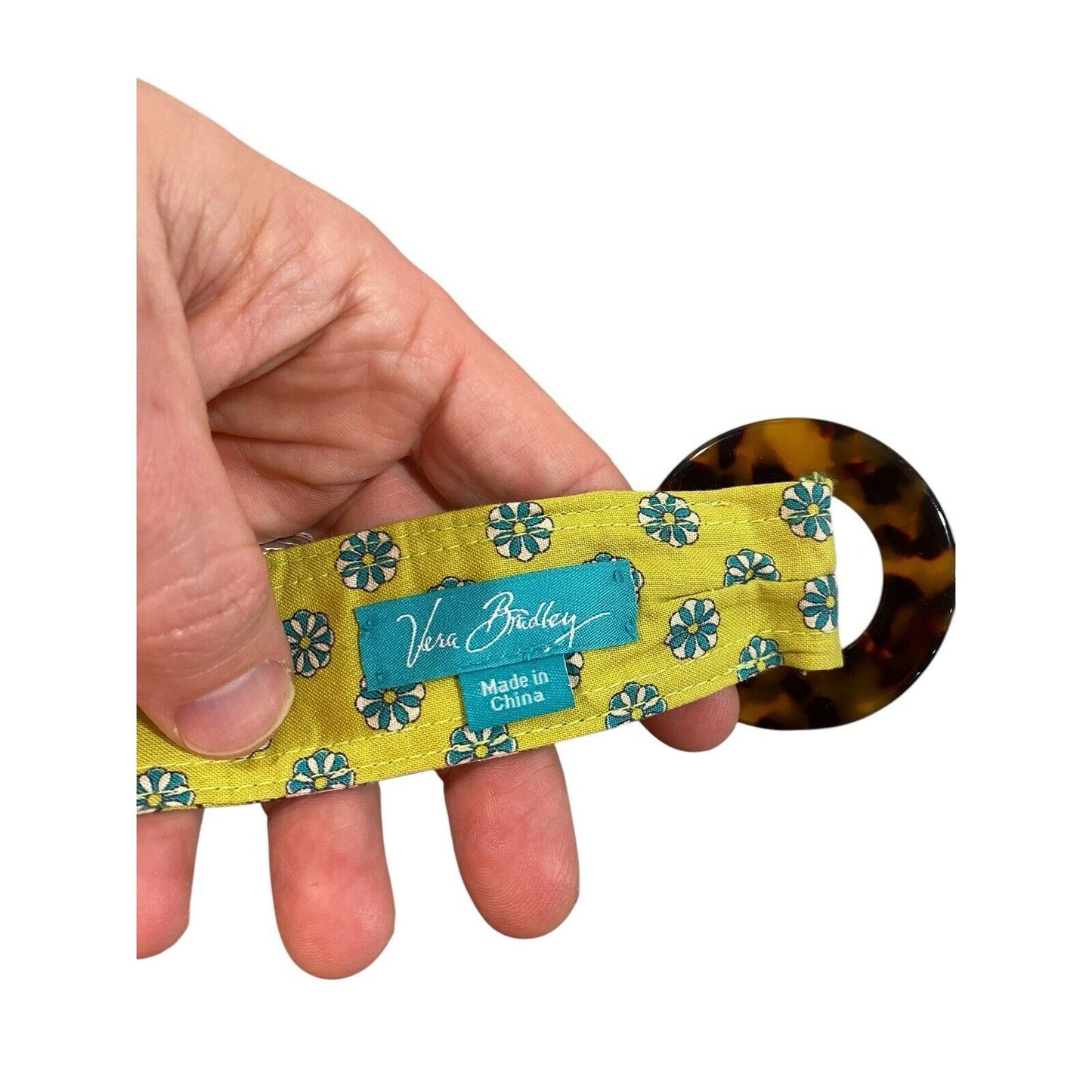 Vintage Vera Bradley Fabric Belt Peacock Turquoise Paisley Floral Bohemian 43”