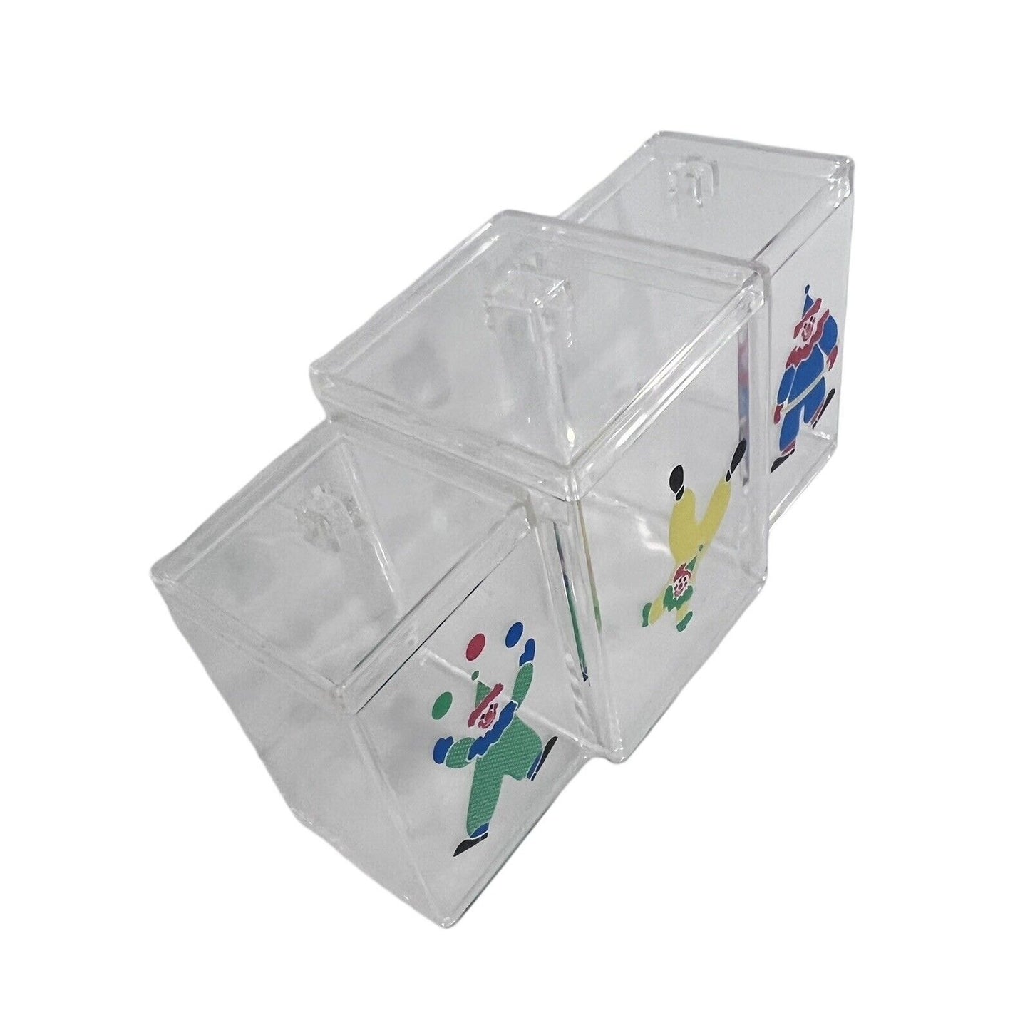 Vintage Nursery Organizer With Clowns Lidded Infant Baby 3 Compartment