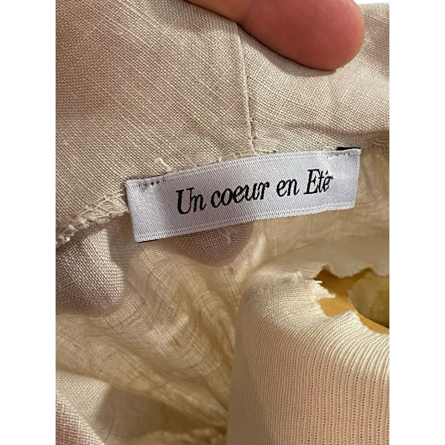 Un Coeur En Ete Beige Linen Top Blouse Tunic Italy See Measurements For Sizing