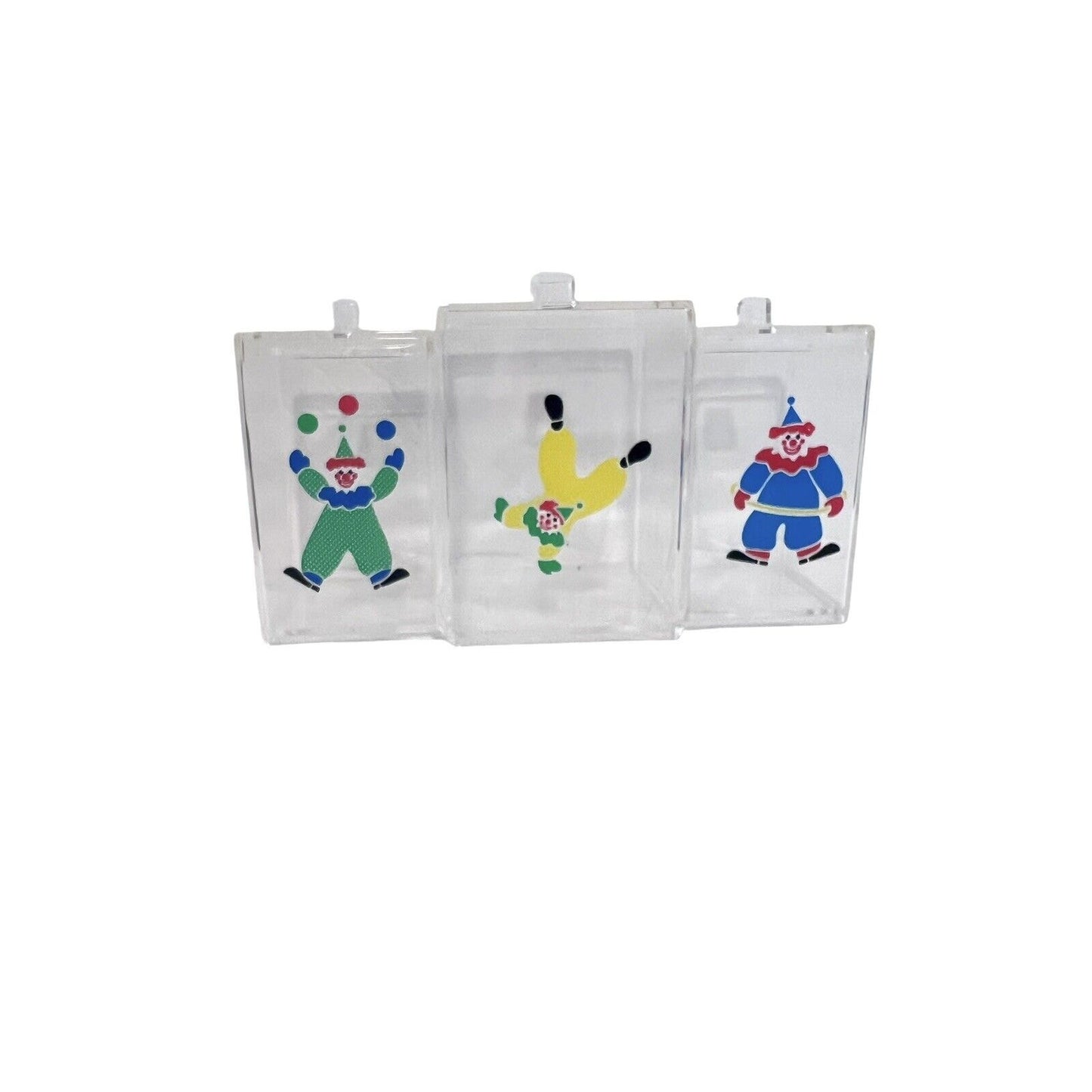 Vintage Nursery Organizer With Clowns Lidded Infant Baby 3 Compartment