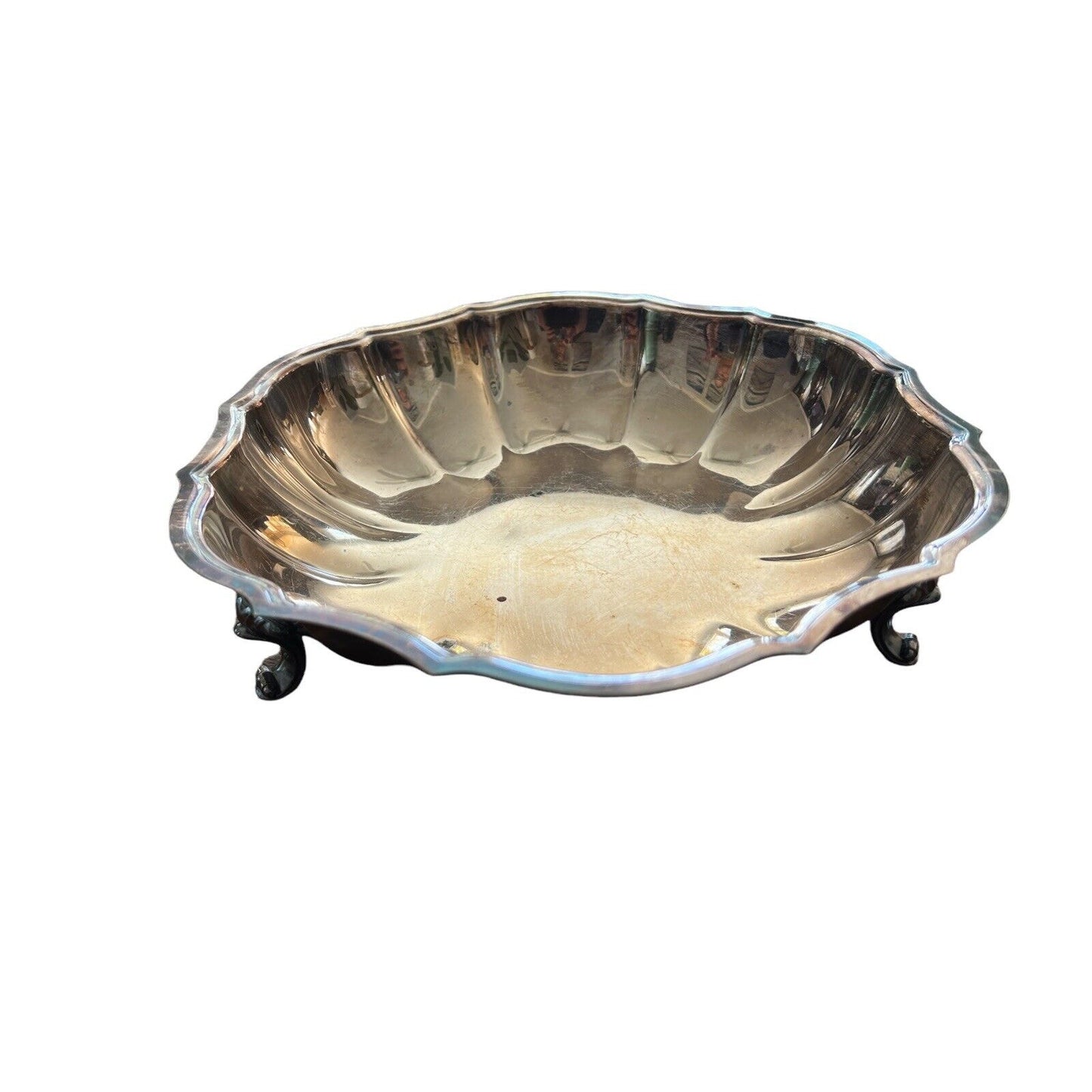 Vintage Chippendale International Silver Company Foot Plated Serving Bowl 6335