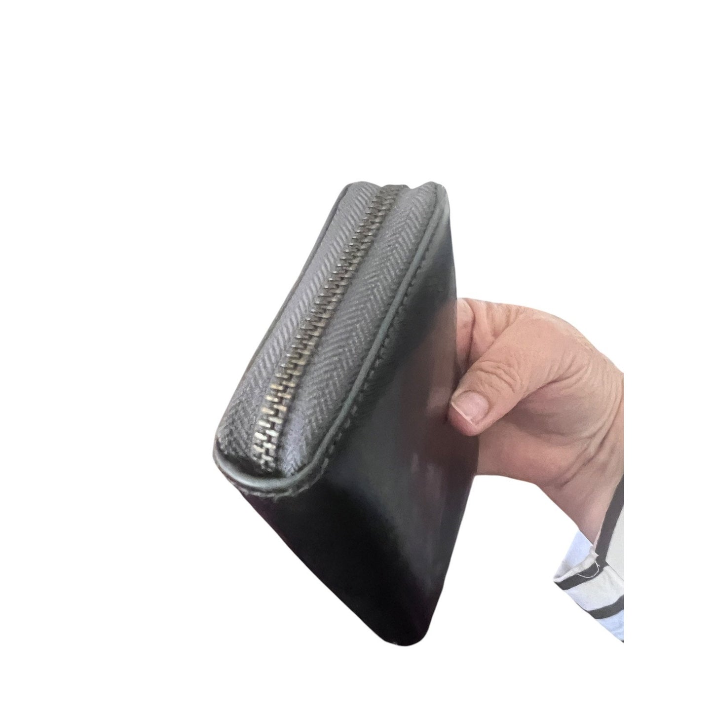 Tory Burch Wristlet Zip Wallet Missing Strap Gun Metal Gray
