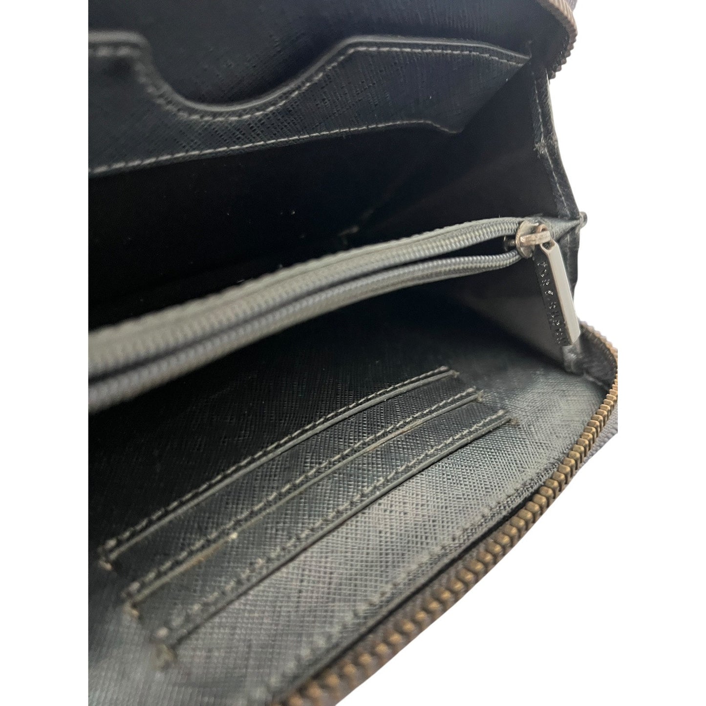 Tory Burch Wristlet Zip Wallet Missing Strap Gun Metal Gray