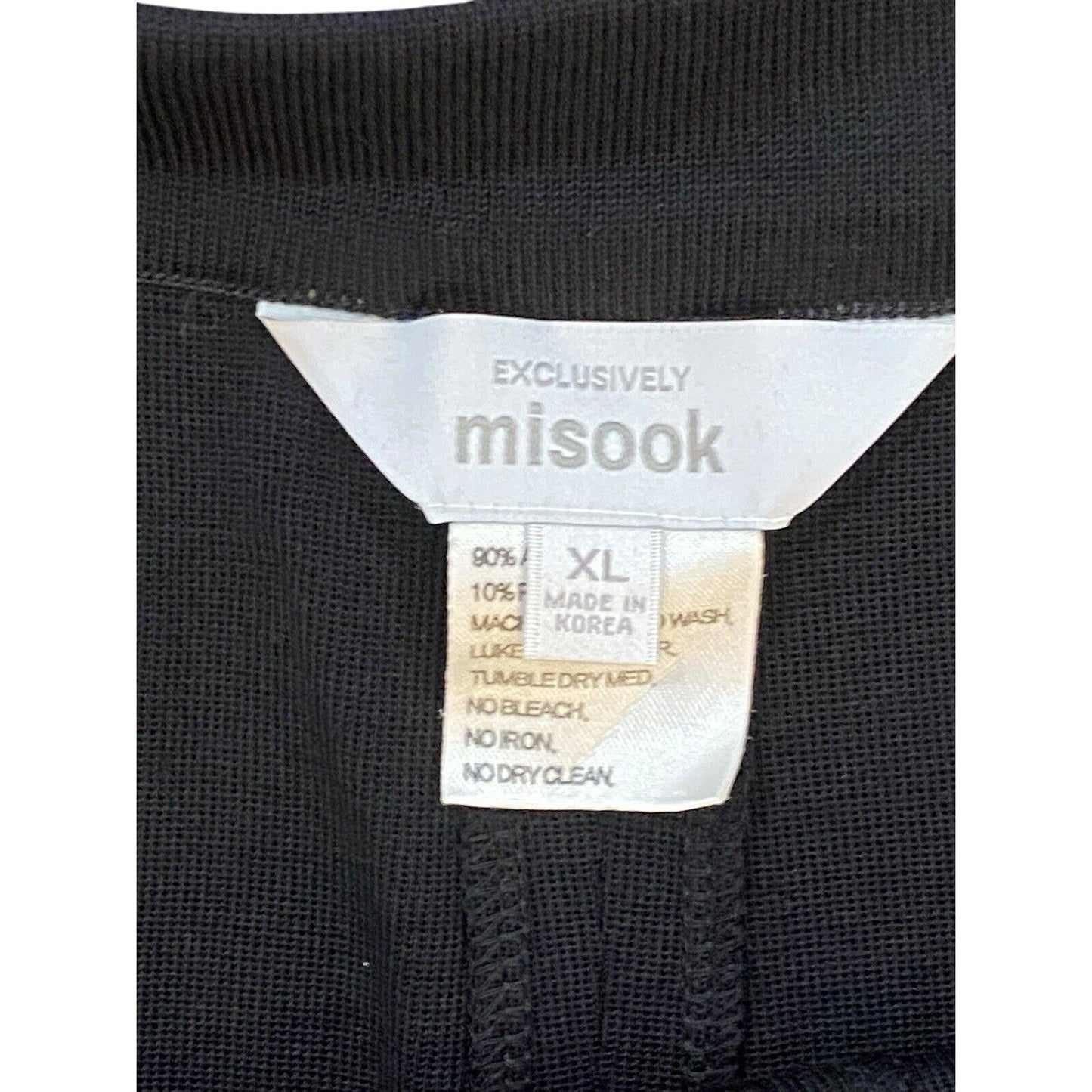 Misook XL Straight Leg Black Knit Pant Pull-on Trousers