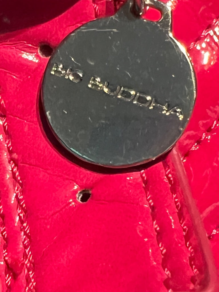 Big Buddha Pink Quilted Patent Leather Handbag Large