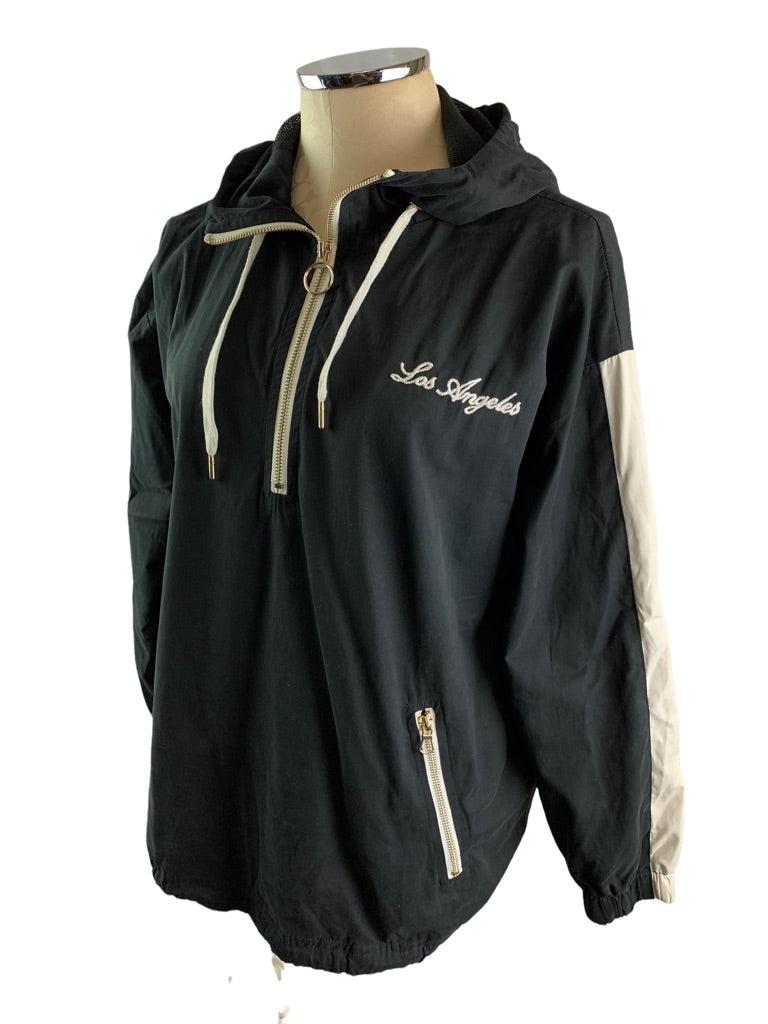 Small Forever 21 "Los Angeles" Women's Black Pull Over Hooded Jacket