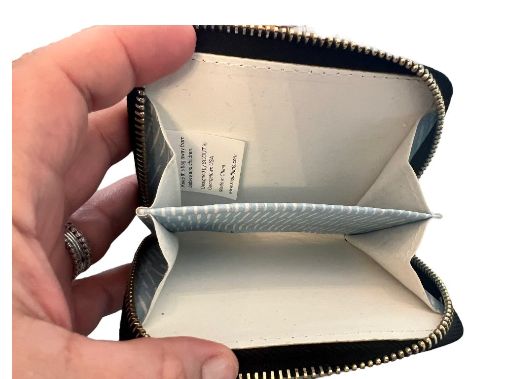 Scout Blue and White Zip Around Wallet 2 Open Slots 4.5" x 3.5"