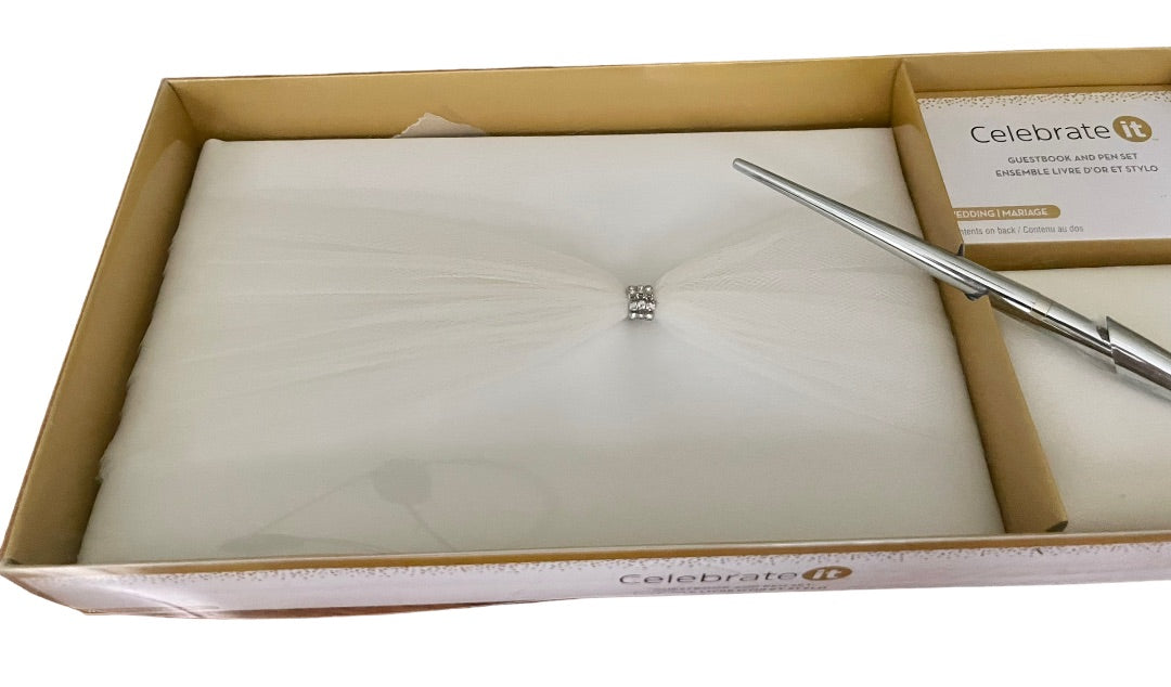 Celebrate It Wedding Guestbook and Pen 3 Piece Set NIB