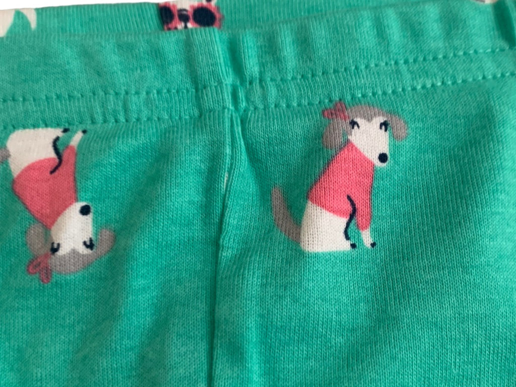 12 Months Carter's New Girls 3 piece Pajama PJ Set Green Pink Stripe Dog Print Short Sleeve Pants