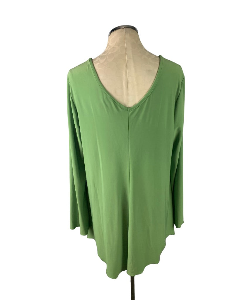 18/20 Fashion Bug Women's Plus Size Y2K Pullover Spring Green Blouse V-Neck
