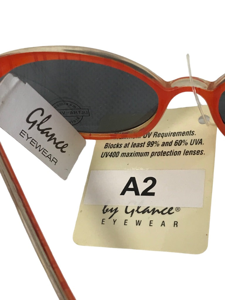 Red Orange Stripe Children's Youth New Glance Sunglasses Oval UV400 Protection 11090-PO