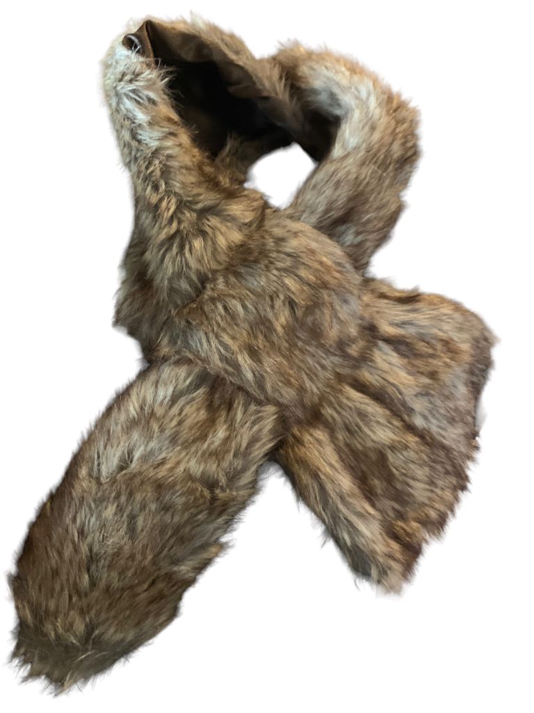 Capelli New Faux Fur Muffler Women's Brown Scarf with Slip Through Closure