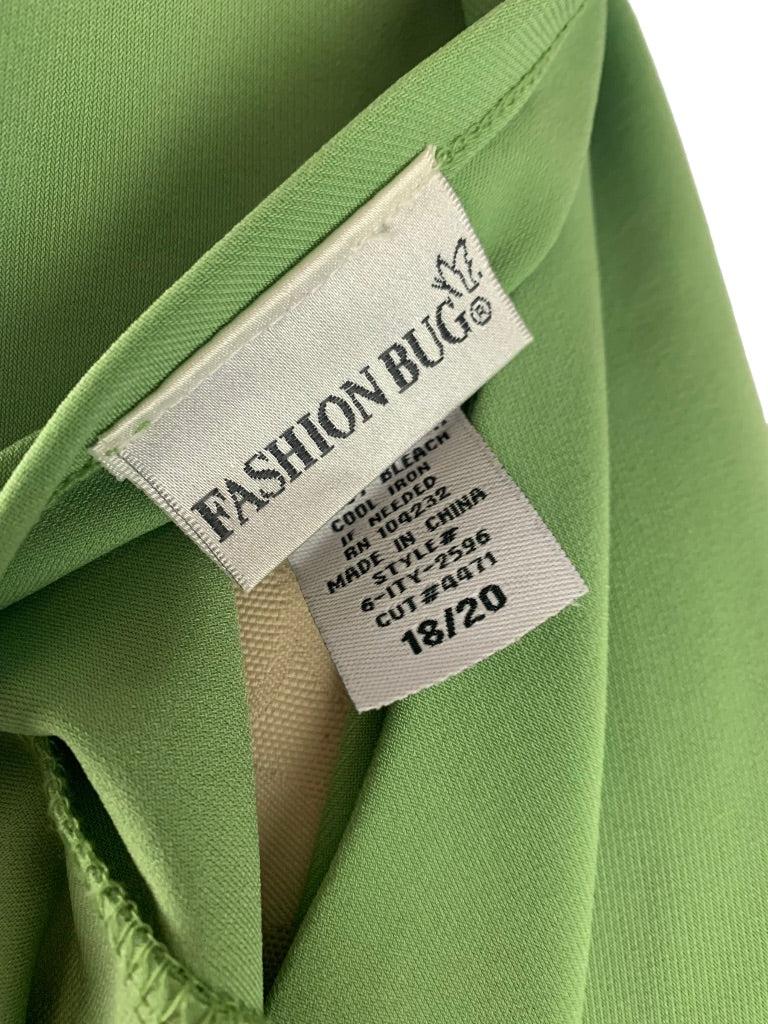 18/20 Fashion Bug Women's Plus Size Y2K Pullover Spring Green Blouse V-Neck