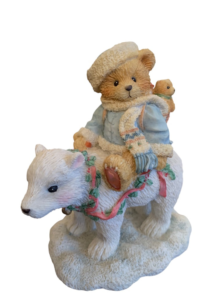 Vintage 1994 Cherished Teddies 622796 Eric "Bearings Tidings of Joy" Figurine Enesco