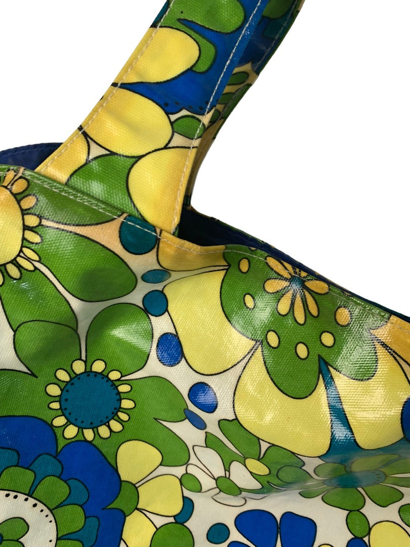 Bueno Retro Print Tote Shoulderbag Green Yellow Blue Floral Print