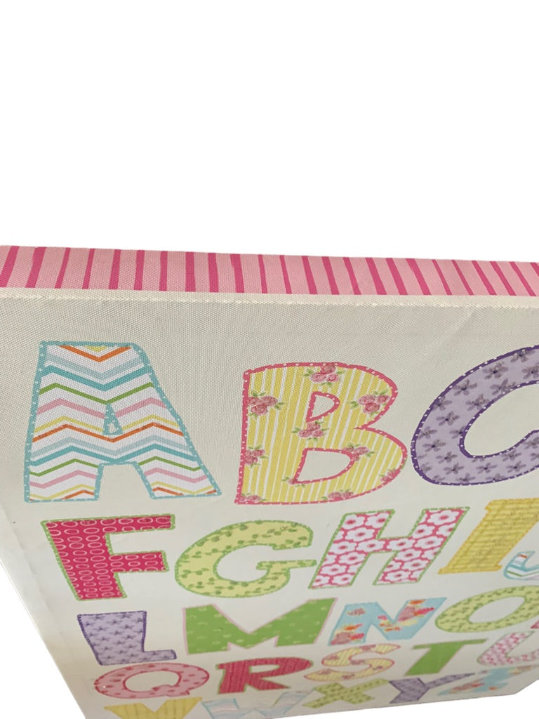 Youth Stretched Canvas Alphabet Wall Hanging Art Pink Glittery 24" x 30"