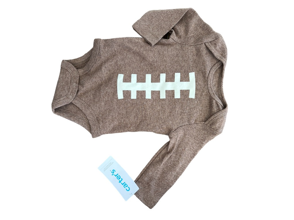 3M Carter's Baby 2 Piece Football Long Sleeve Bodysuit Set NWT