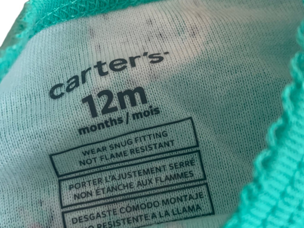 12 Months Carter's New Girls 3 piece Pajama PJ Set Green Pink Stripe Dog Print Short Sleeve Pants
