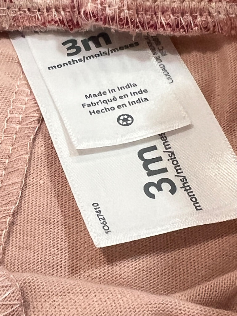 3M Carter's Baby Girls 2 Piece Pant Set Pink Maroon Bodysuit and Plaid Pants