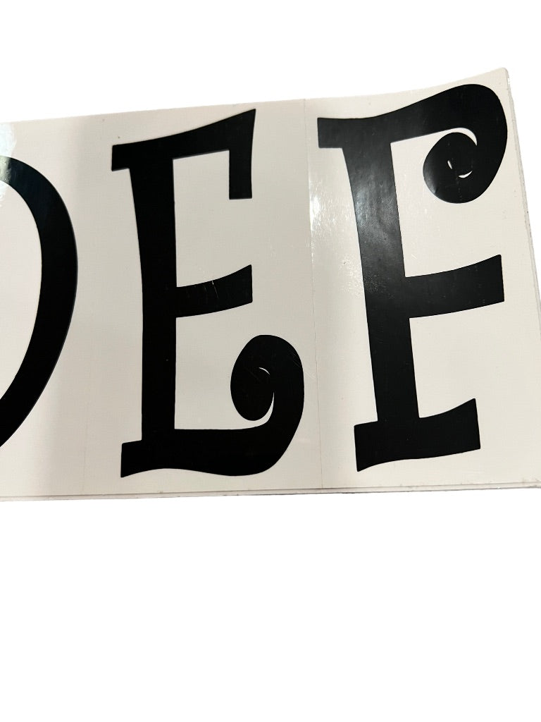 Whimsical Craft Sign Stickers Black 4.25" Indoor Outdoor Sassy Signs
