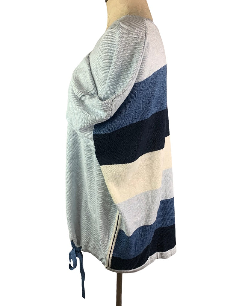 XXL Renuar Women's Blue Pullover Color Block Sweatshirt New $94