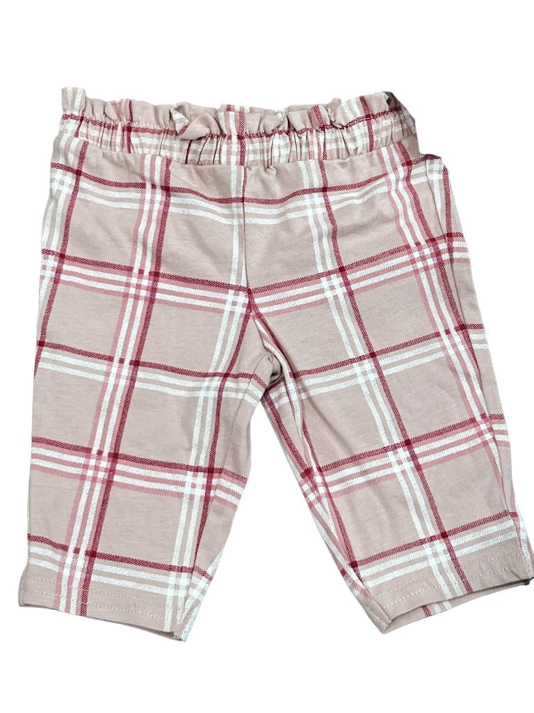 3M Carter's Baby Girls 2 Piece Pant Set Pink Maroon Bodysuit and Plaid Pants