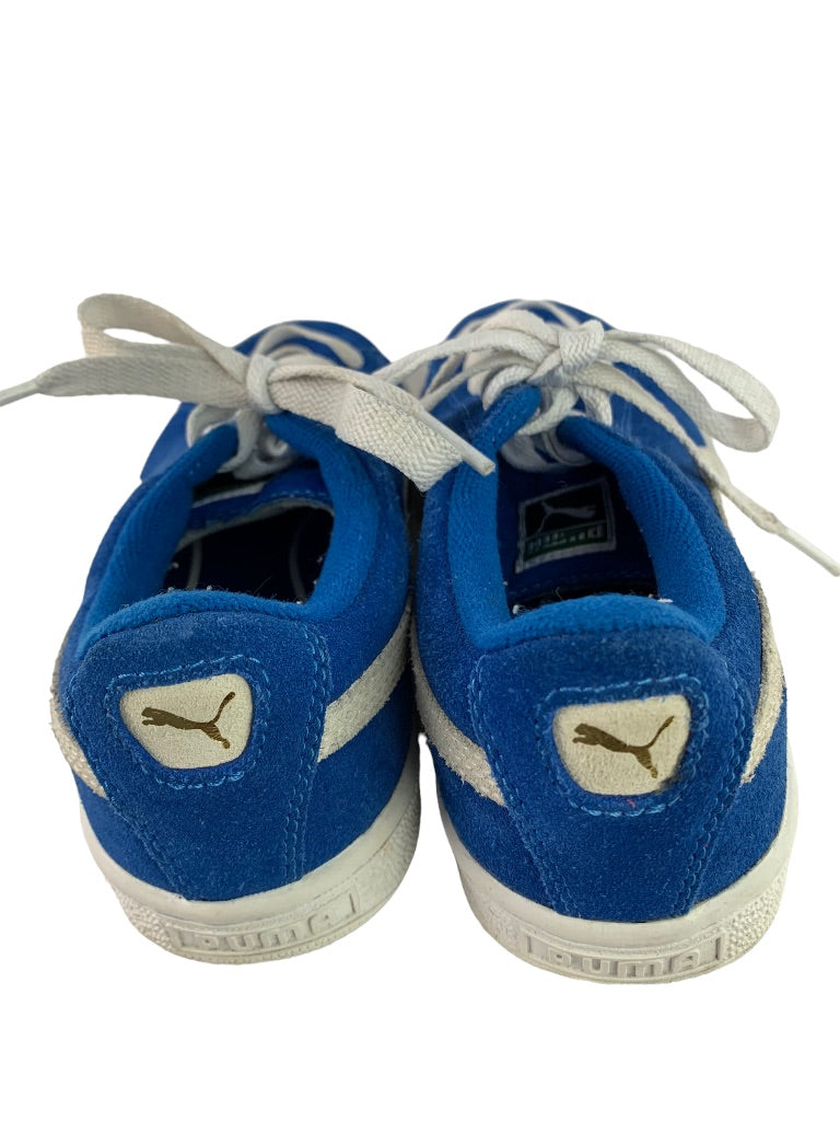 3.5M Youth Puma Blue Suede Big Kids Lace Up Sneakers