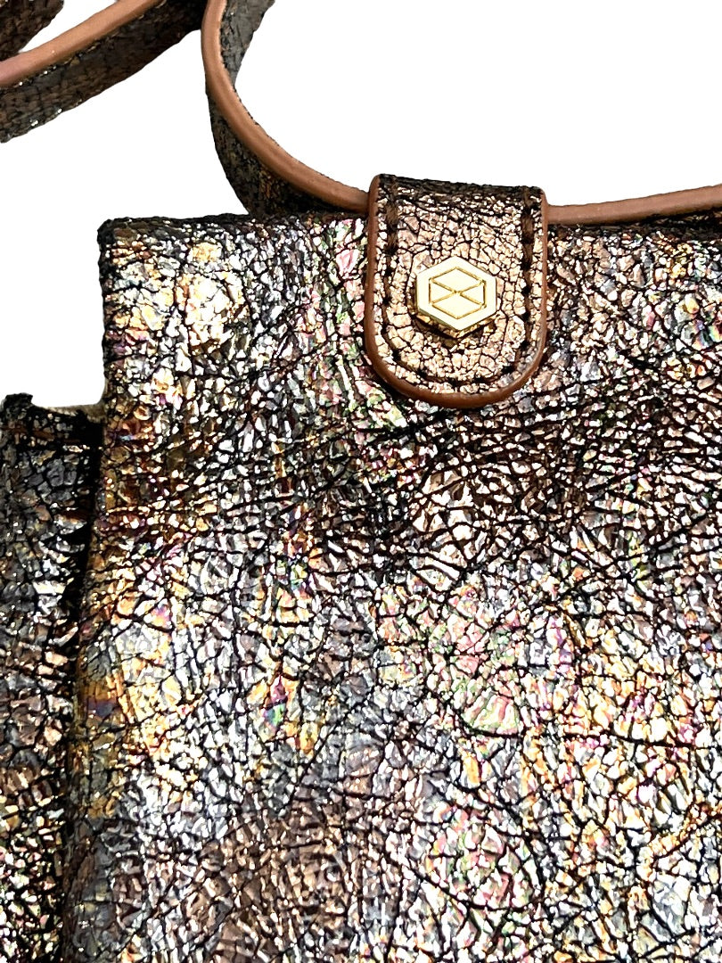 Lodis Landry Crossbody Rose Gold Crinkle Handbag Retail 178.00