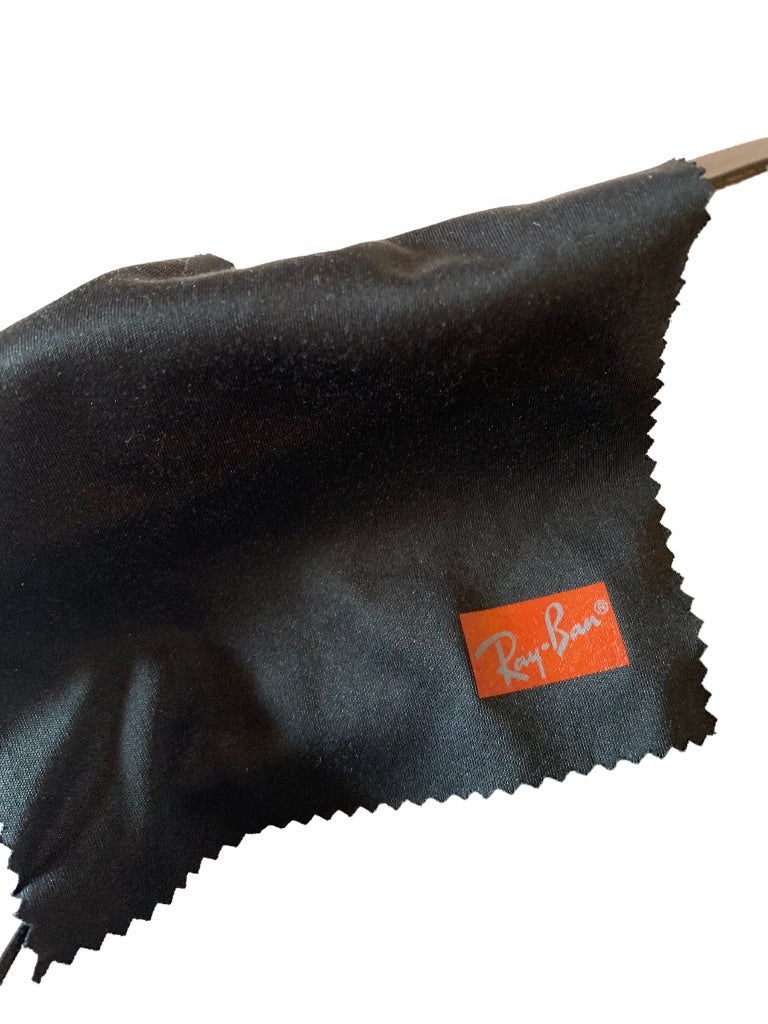 Ray-Ban Black Sunglasses Case Hard Clamshell Snap Hinge and Cleaning Cloth