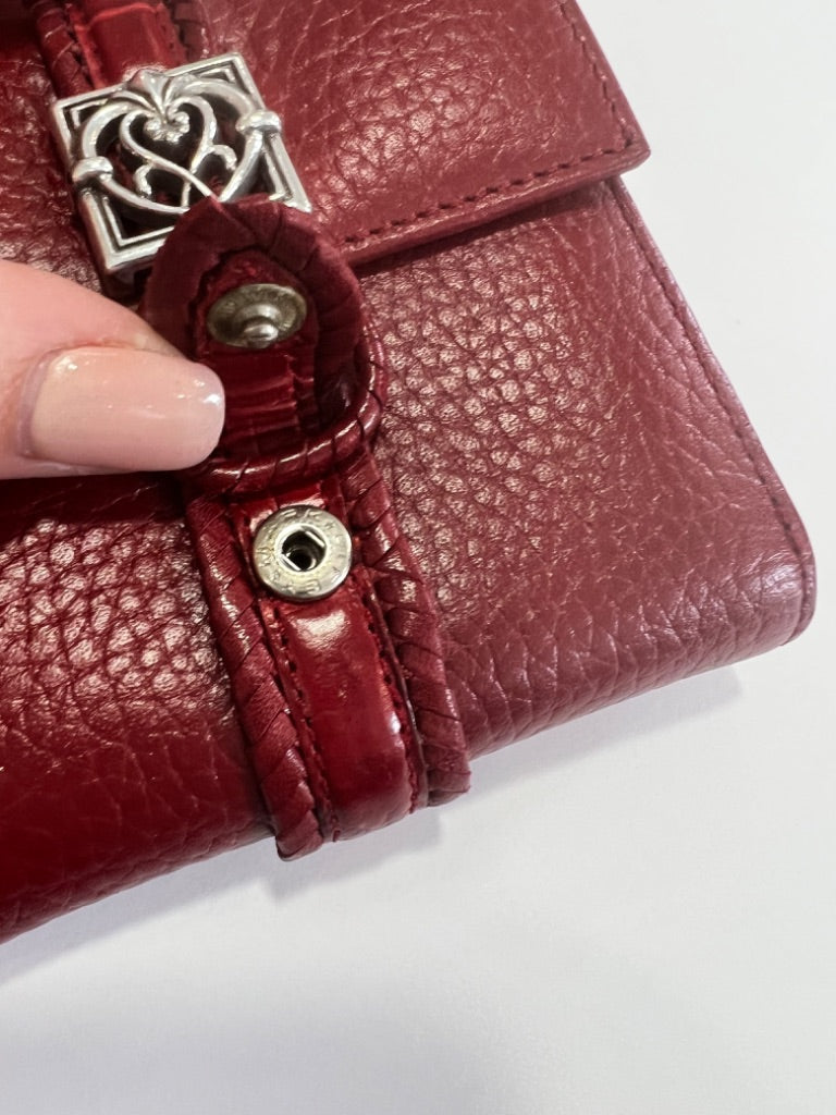 Brighton Red Leather Small Crossbody Convert To Wallet EUC