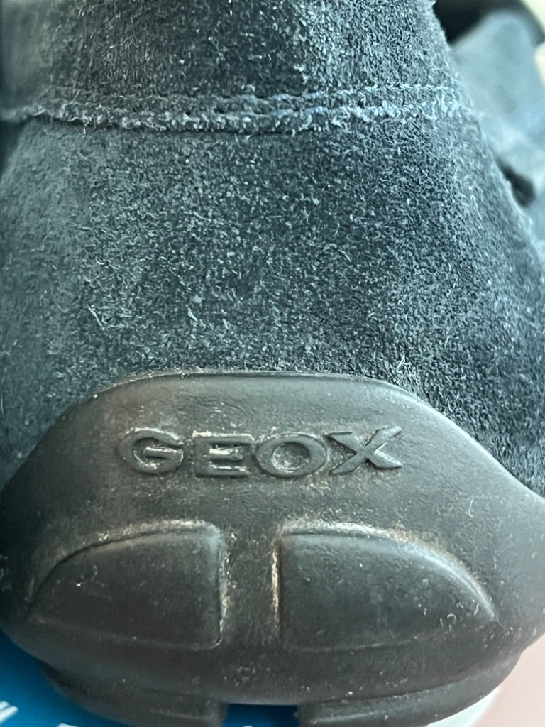 Geox Respira Mens Black Suede Driving Moc Loafers 8 (41) Slip On Shoes EUC