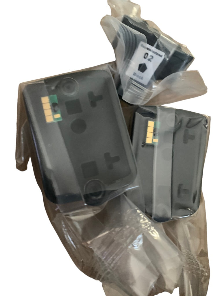 Set of 3 Replacement Black Cartridges 02 for HP C8775W