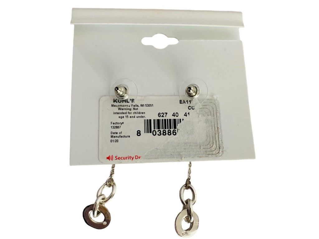 Lauren Conrad New Silvertone Pierced Post Earrings 2 1/8" Drop Dangle