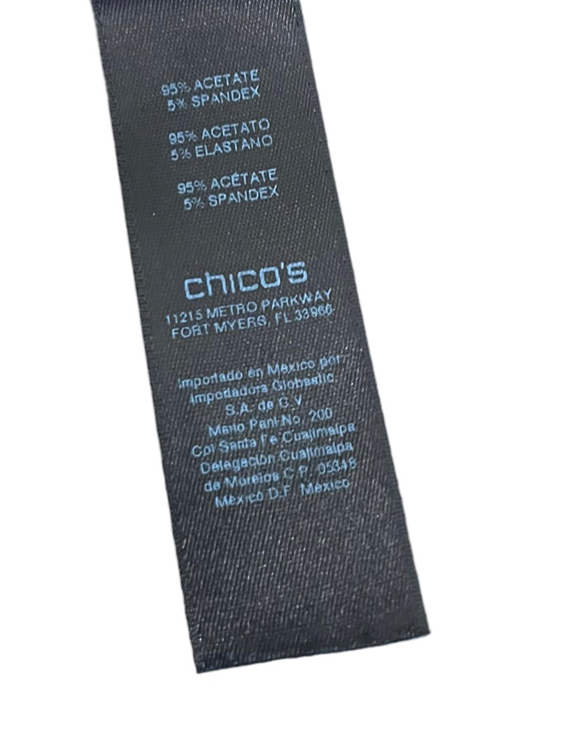 Large Chico's Travelers Women's Black Pull on Pants Elastic Waist 27" Inseam