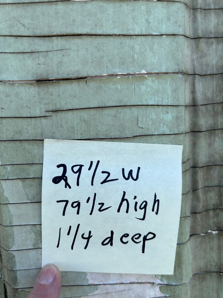 Antique 4 Panel Solid Wood Door Architectural Salvage 79.5"h x 29 3/4"w Green