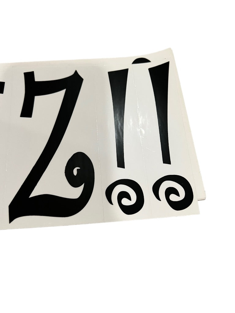 Whimsical Craft Sign Stickers Black 4.25" Indoor Outdoor Sassy Signs